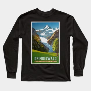Grindelwald, Switzerland, Ski Poster Long Sleeve T-Shirt